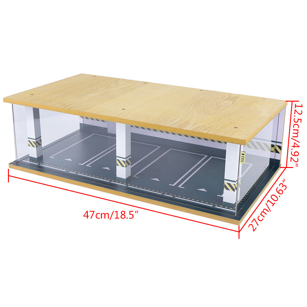 Display Case for Cars Acylic Cover and LED Lighting for 1/24 Scale Diecast Car