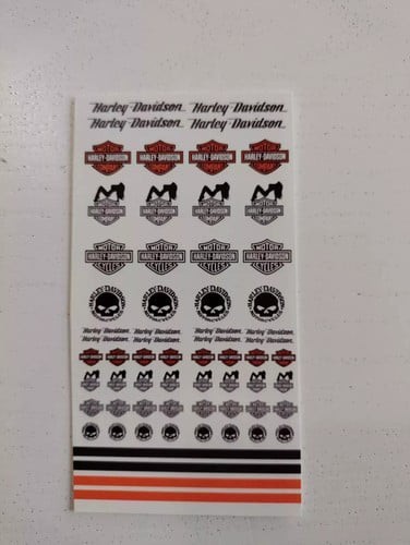 1/64 for hot wheels waterslide decals Harley Hd Motorcycle MADE IN THE USA!