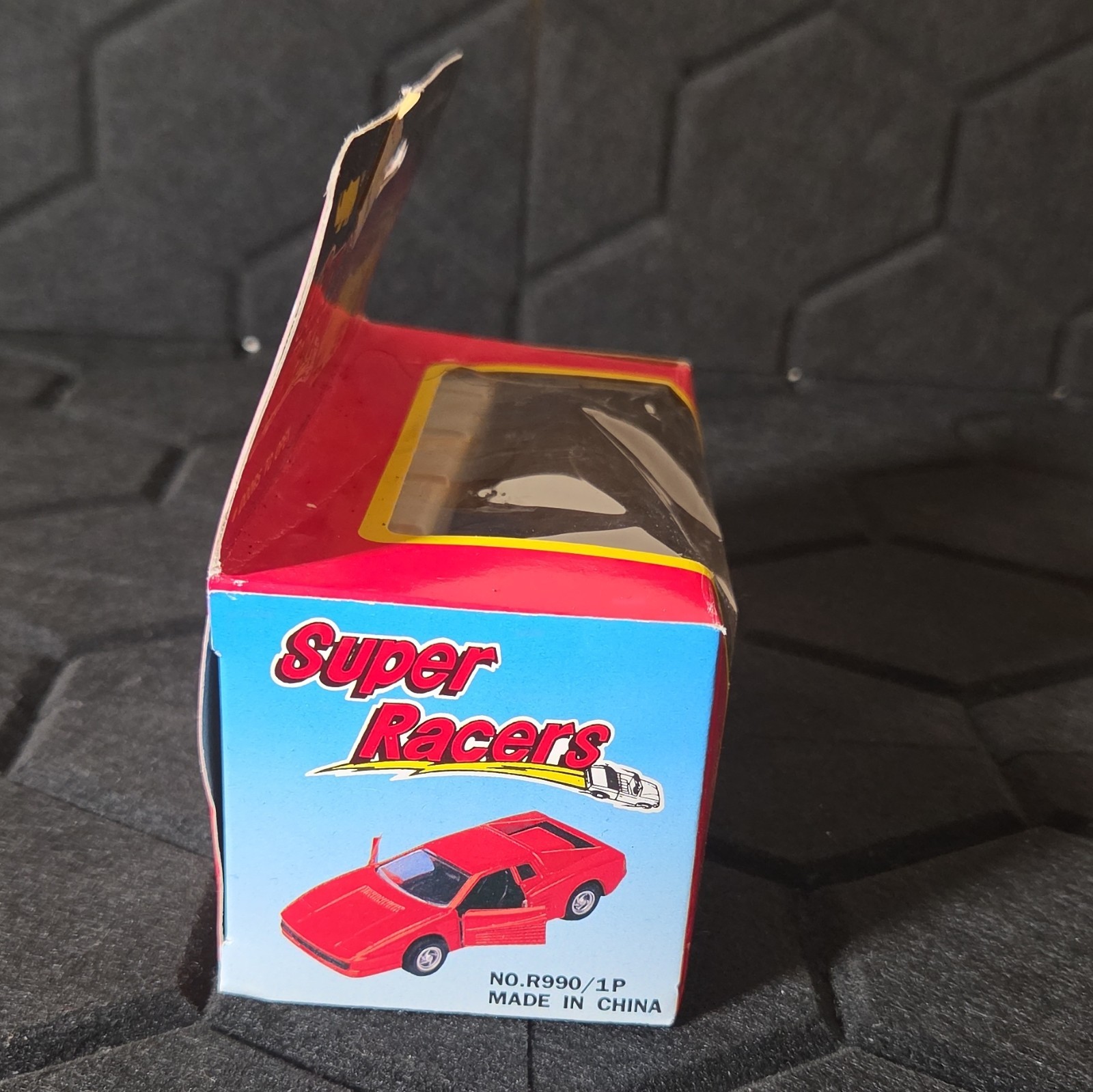 Super Racers Blue Diecast Car Pull Back Action Opening Doors