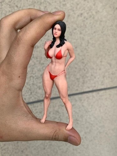 Miniature Figure Scene Props 1/18 Bikini Muscle Anime Girl Diorama Resin Sculpt