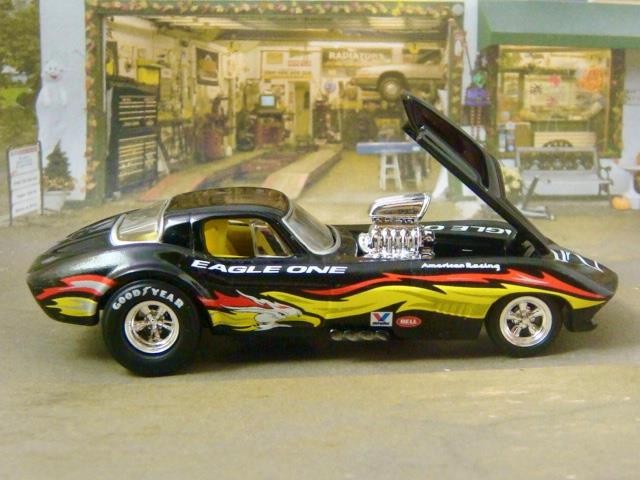 Supercharged 427 V8 1967 Corvette Pro Street Dragster 1/64 Scale Limited Edit R