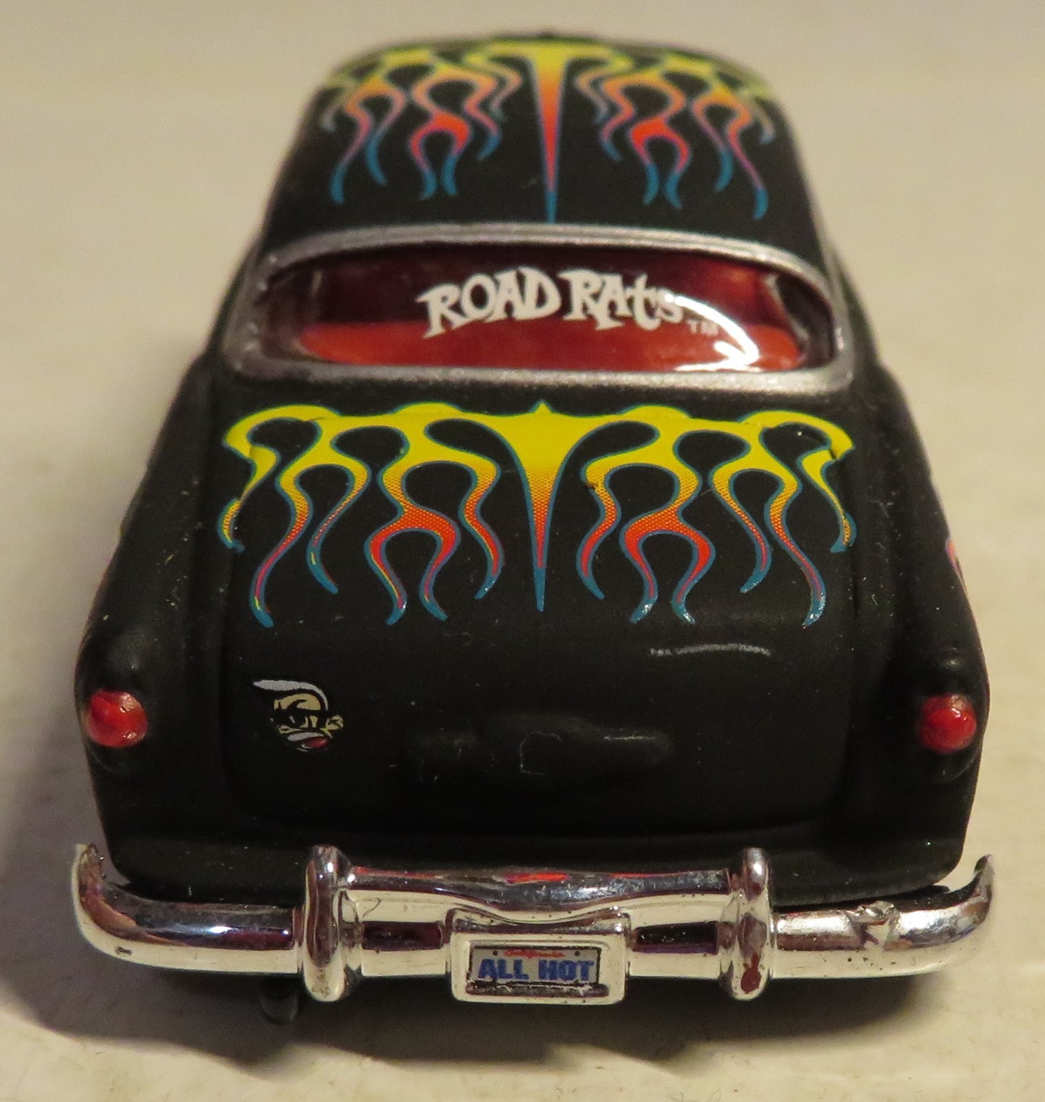 1953 Chevy Bel Air RARE Black w Red Flames Diecast 1/64 ROAD RATS Jada TOYS 2002