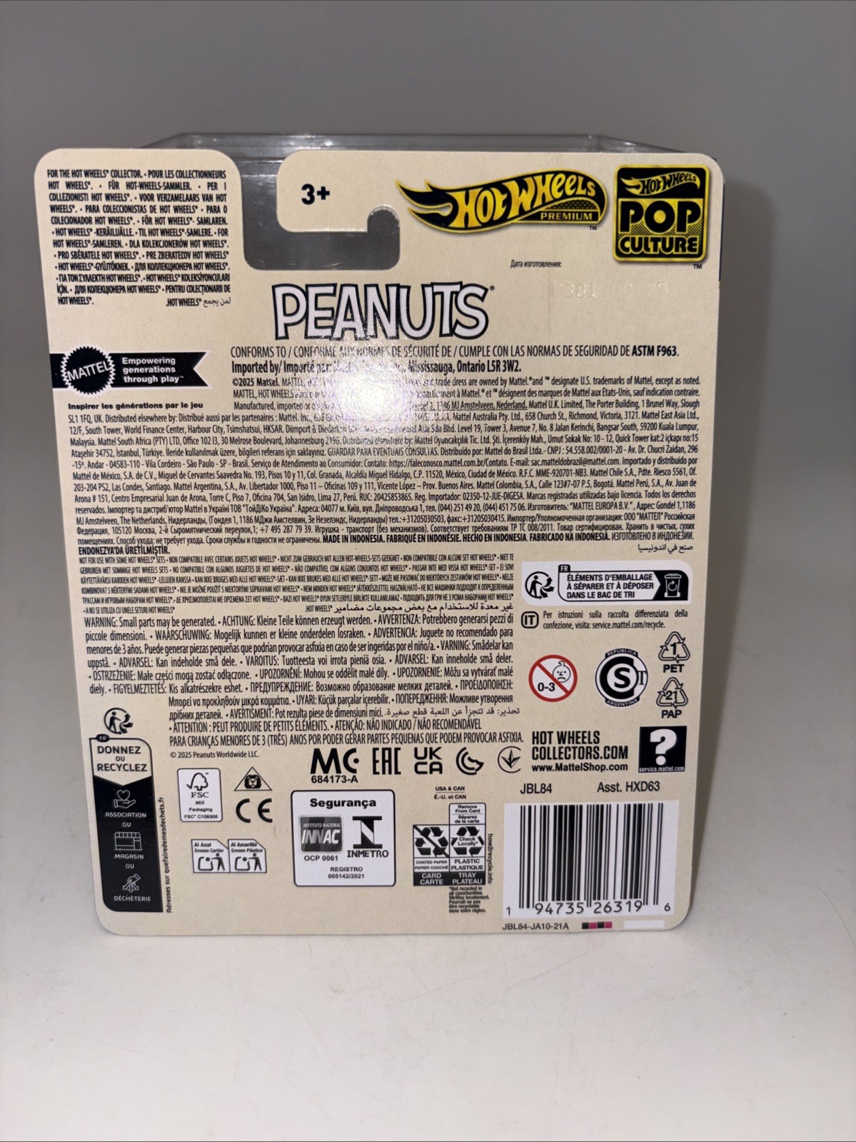 Hot Wheels Pop Culture Peanuts Snoopy Real Riders Diecast Car 1:64 JBL84