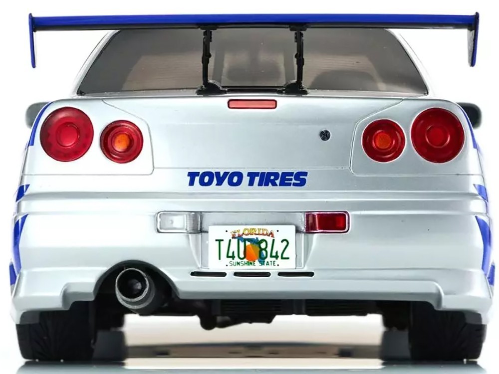 NISSAN SKYLINE GT-R (R34) RHD SILVER “FAST & FURIOUS” 1/12 BY KYOSHO KSR12007A