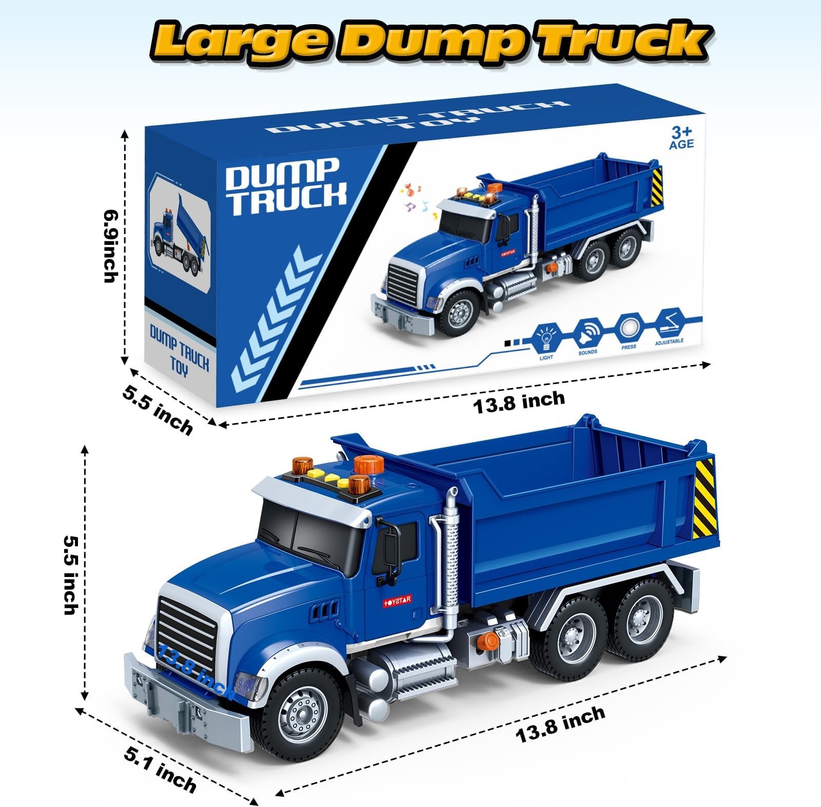 Bstoyder Kids Toys for 3 4 5 6 7 8 Years Old Boys, Large Dump Truck Toy with …