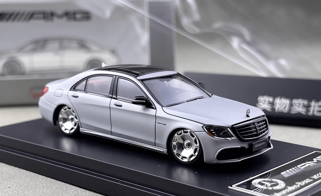 RM 1:64 Silver S63 W222 V12 VIP Luxury Sedan Sport Model Diecast Metal Car