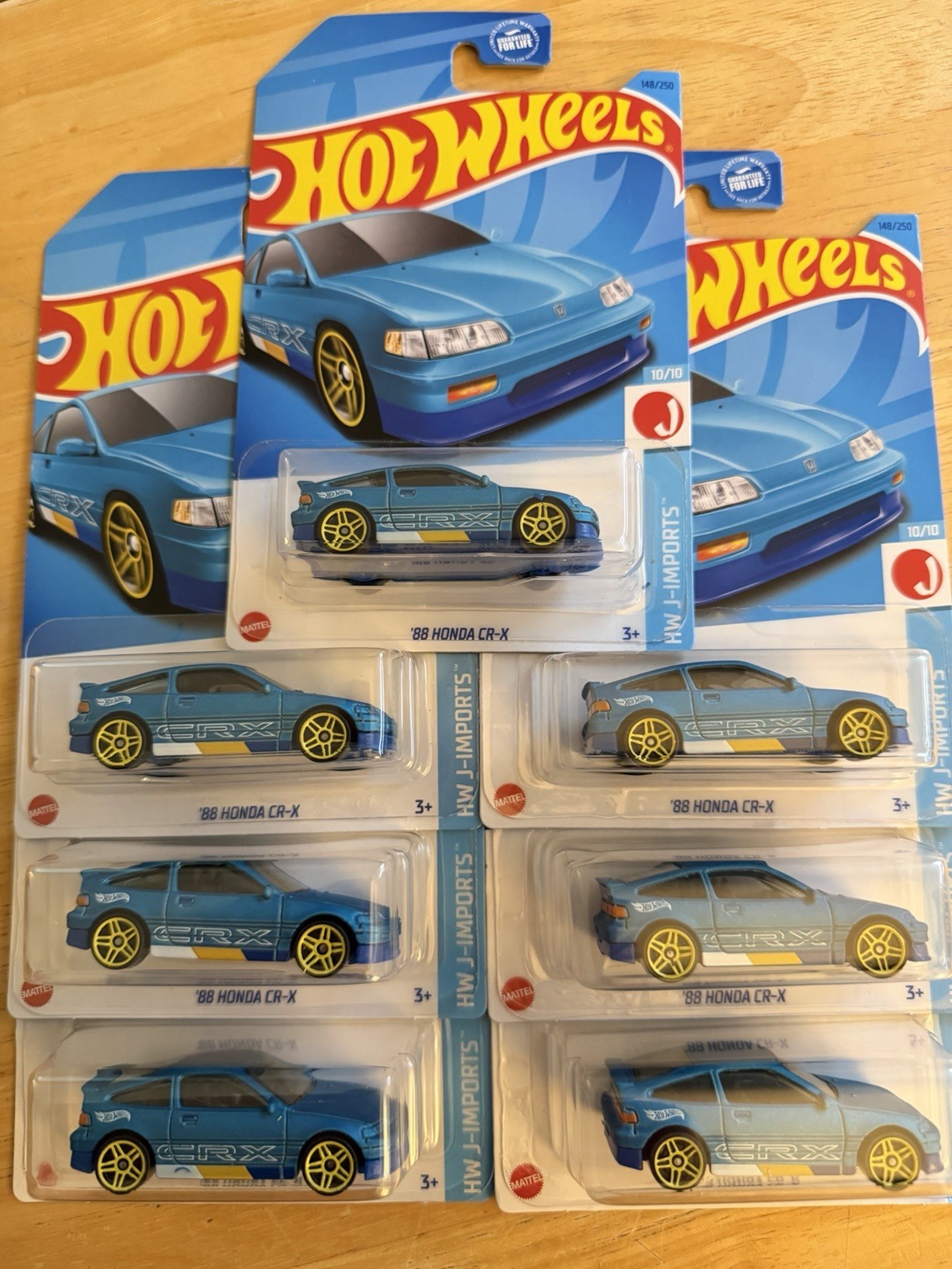 Hot Wheels 1988 Honda CR-X HW J-Imports 1:64 Diecast Blue- $27.00 for lot