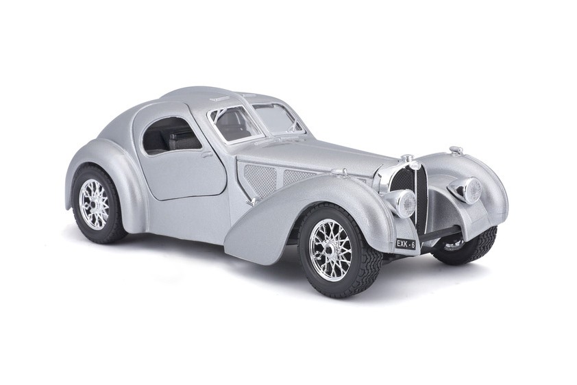 BUGATTI ATLANTIC HARD TOP SILVER 1/24 DIECAST CAR BBURAGO 18-22092SV