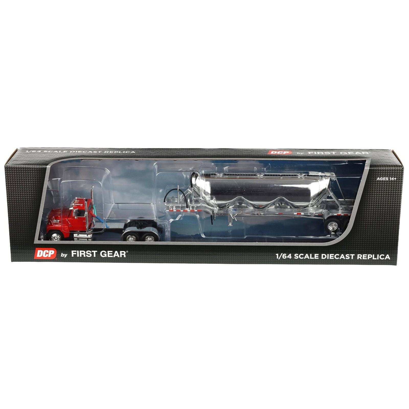 1/64 Heil Red Ford LTL 9000 Day Cab with Heil Pneumatic Tank Trailer DCP 60-2103