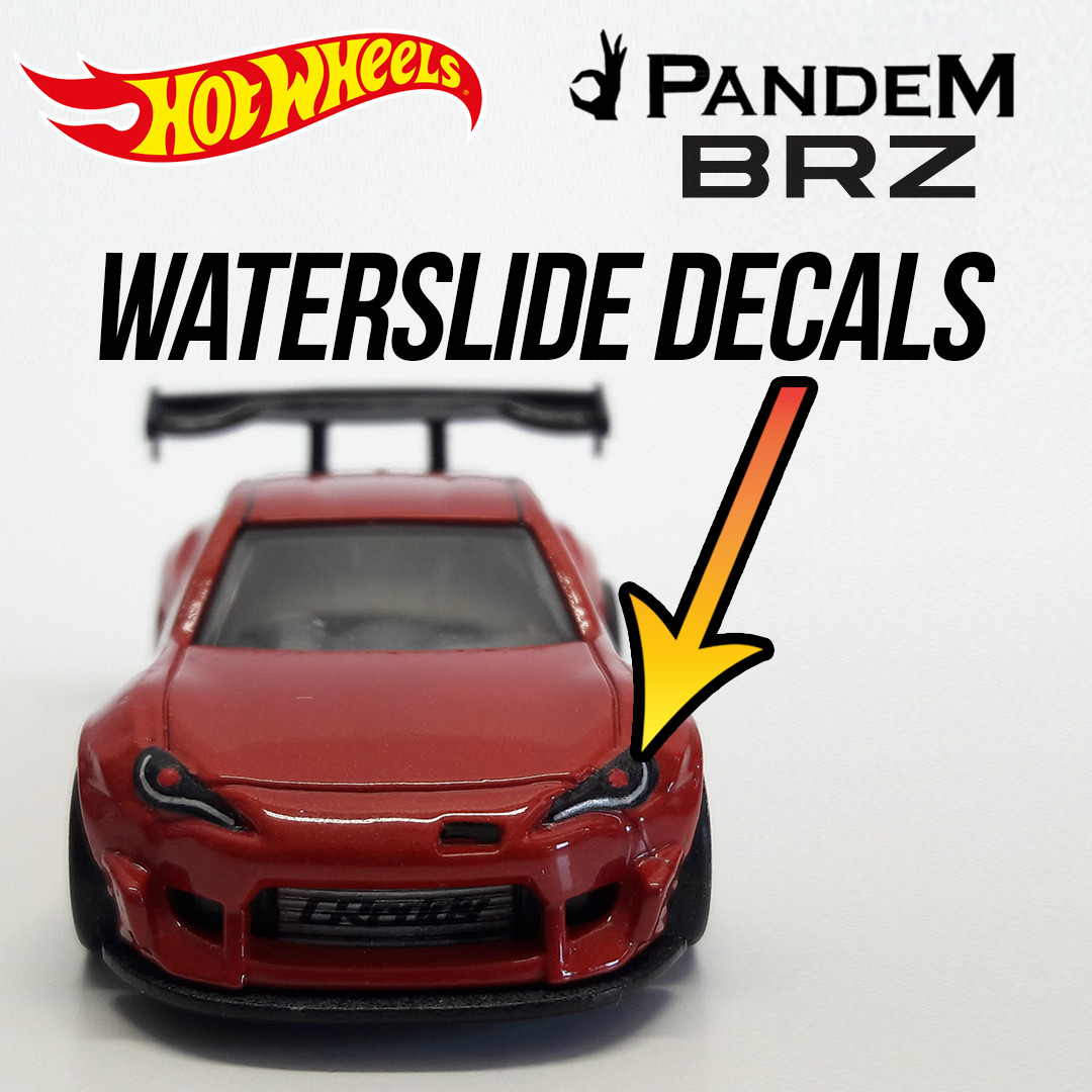 1/64 Scale PANDEM BRZ Custom Waterslide Decals Headlight Taillight Hot Wheel