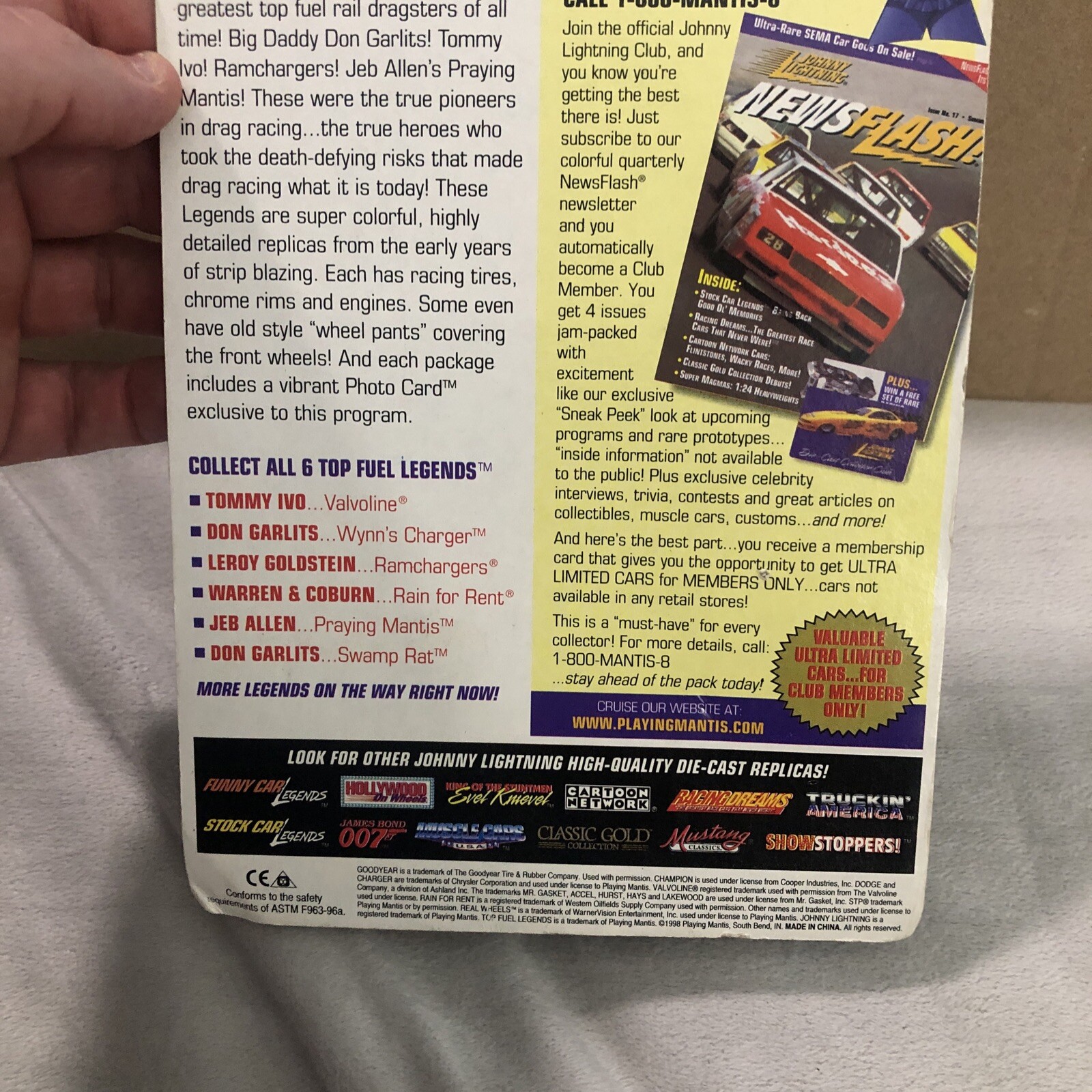 1998 JOHNNY LIGHTNING TOP FUEL LEGENDS VALVOLINE “TV” TOMMY IVO 472-01 NOS 🔥