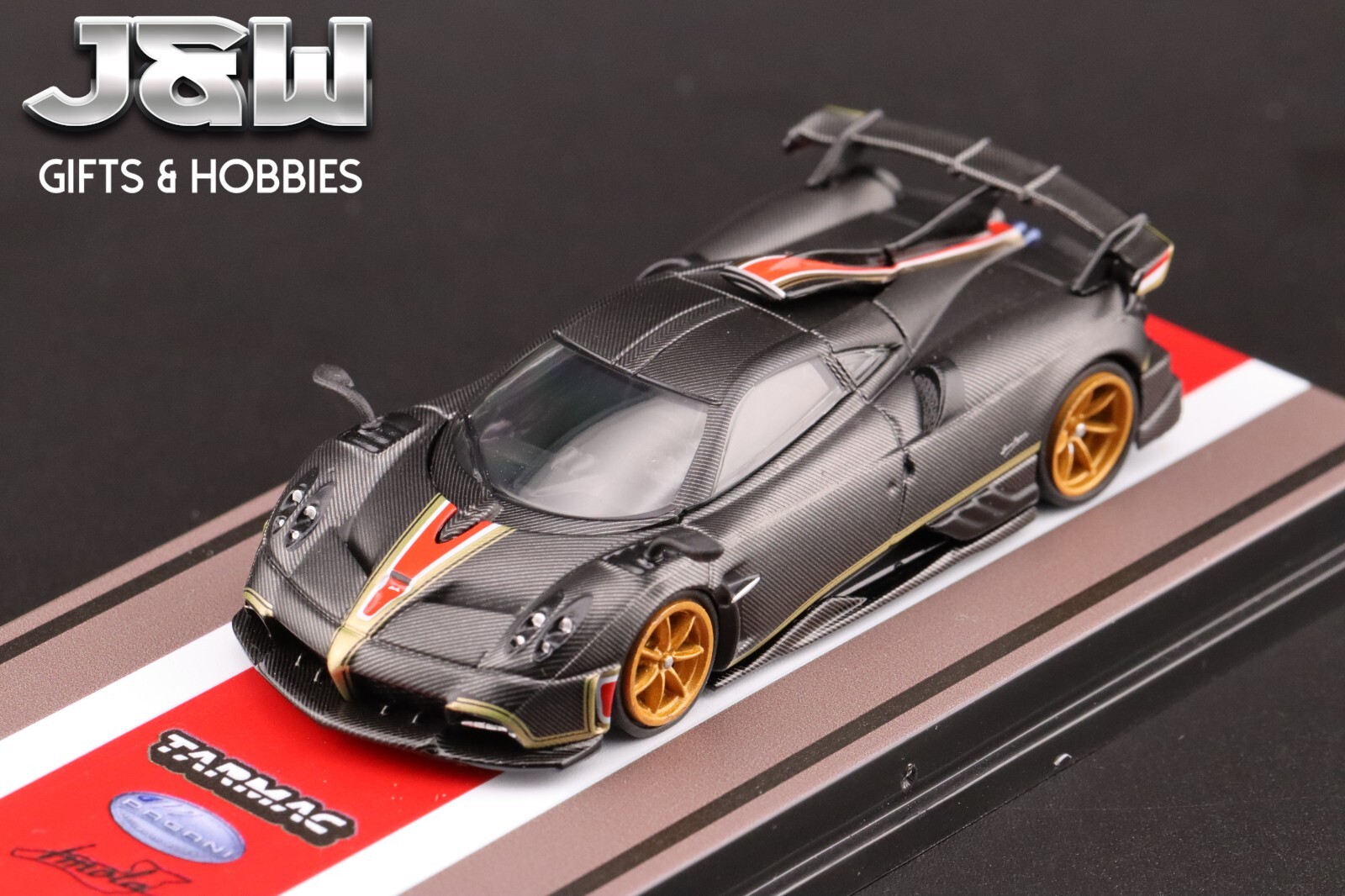 Tarmac Works Pagani Imola Limited Edition Matt Black Carbon Fiber 1/64