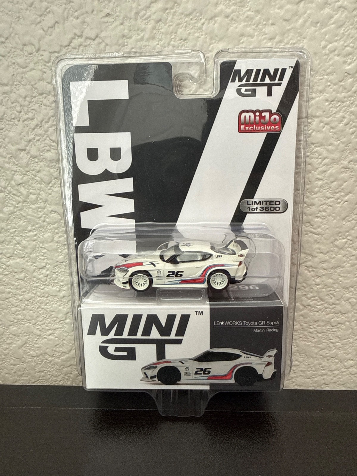 TOYOTA GR SUPRA MARTINI RACING CHASE LBWK LB WORKS MIJO TSM MODEL MINI GT CHASE