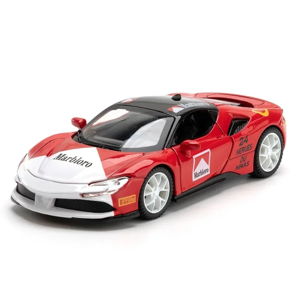 Ferrari SF90 Diecast Metal Alloy Model Car with Sound, Light & Pull Back Feature