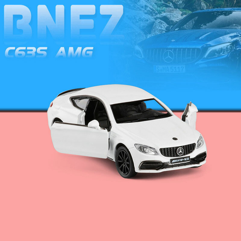 Mercedes-Benz C63S AMG Coupe 1/36 Model Car Diecast Toy Vehicle Collection White