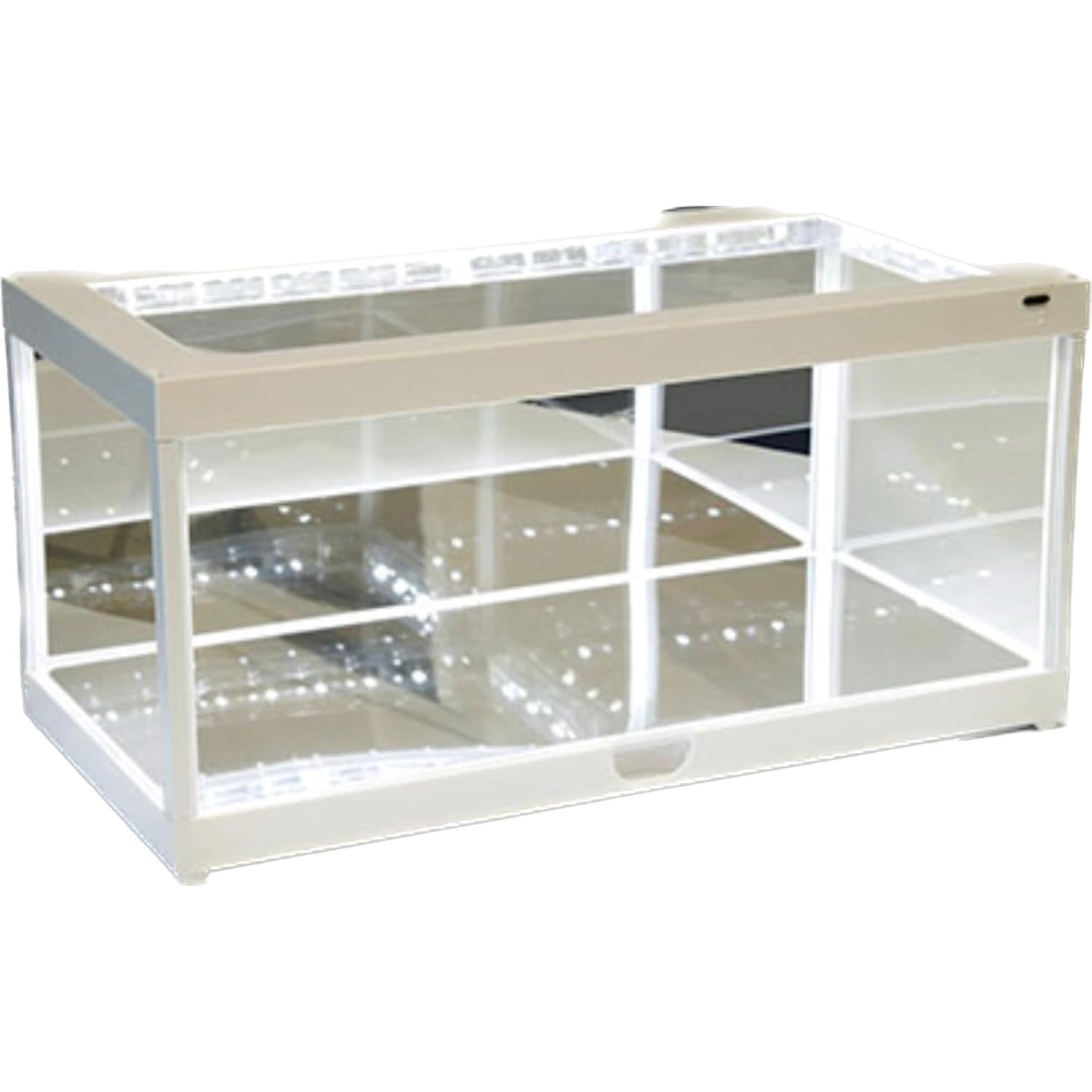 Collectible Display Show Case Illumicase+ LED Lights Mirror Base and Back, WHITE
