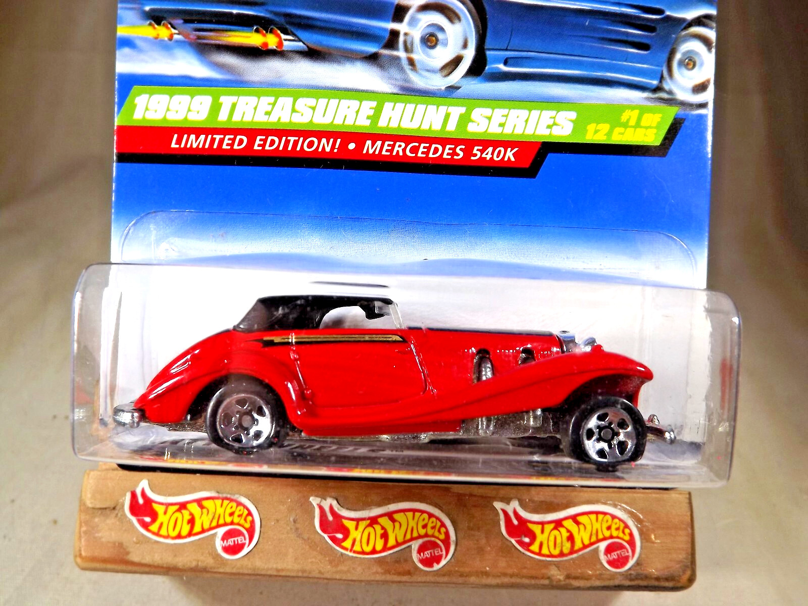1999 Hot Wheels #929 Treasure Hunt Series 1/12 MERCEDES 540K Red w/Chrome 5 Sp