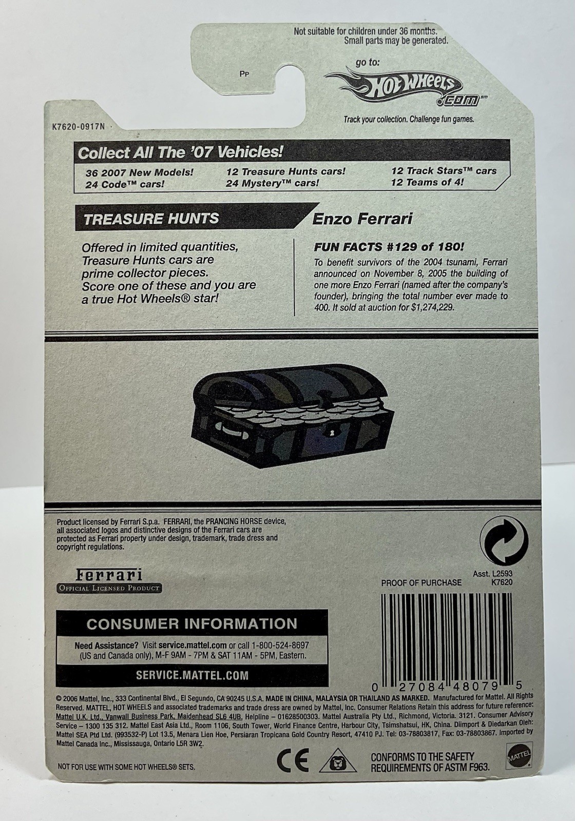 2007 Hot Wheels Treasure Hunt – Enzo Ferrari Cherry Red – THunt 9/12
