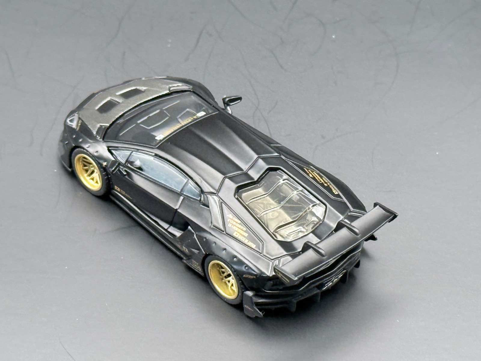 Mini GT LB-WORKS Lamborghini Aventador Matte Black #1087 1/64