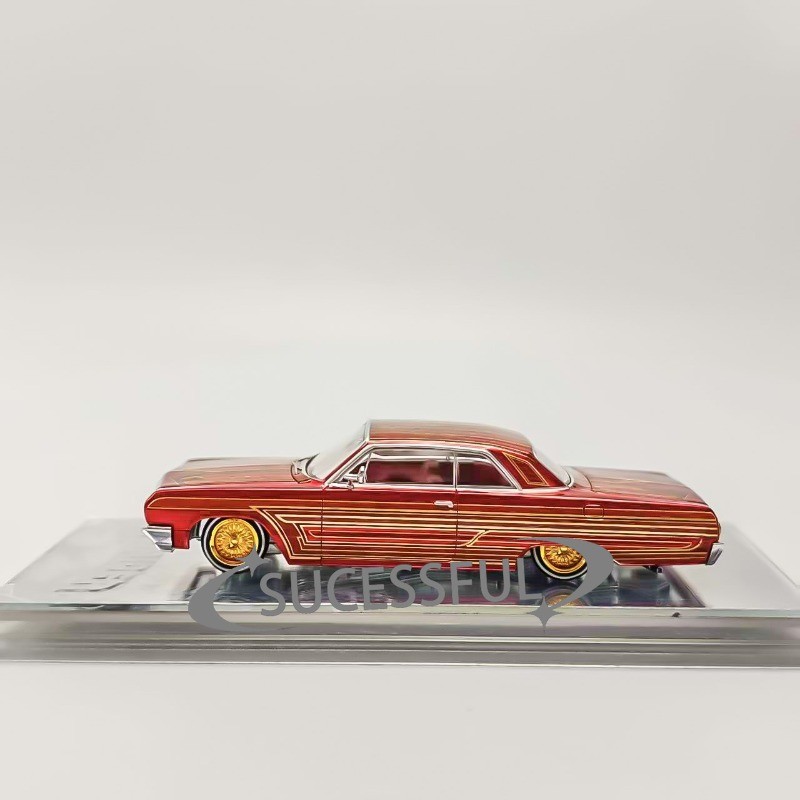 1:64 97M 1964 Chevy Impala SS Red Hydraulic Lowrider Alloy Diecast ReplicaModel