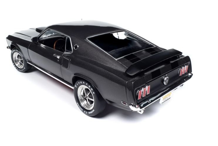 1969 FORD MUSTANG DARK GRAY “JOHN WICK” 1/18 DIECAST MODEL BY AUTO WORLD AWSS145