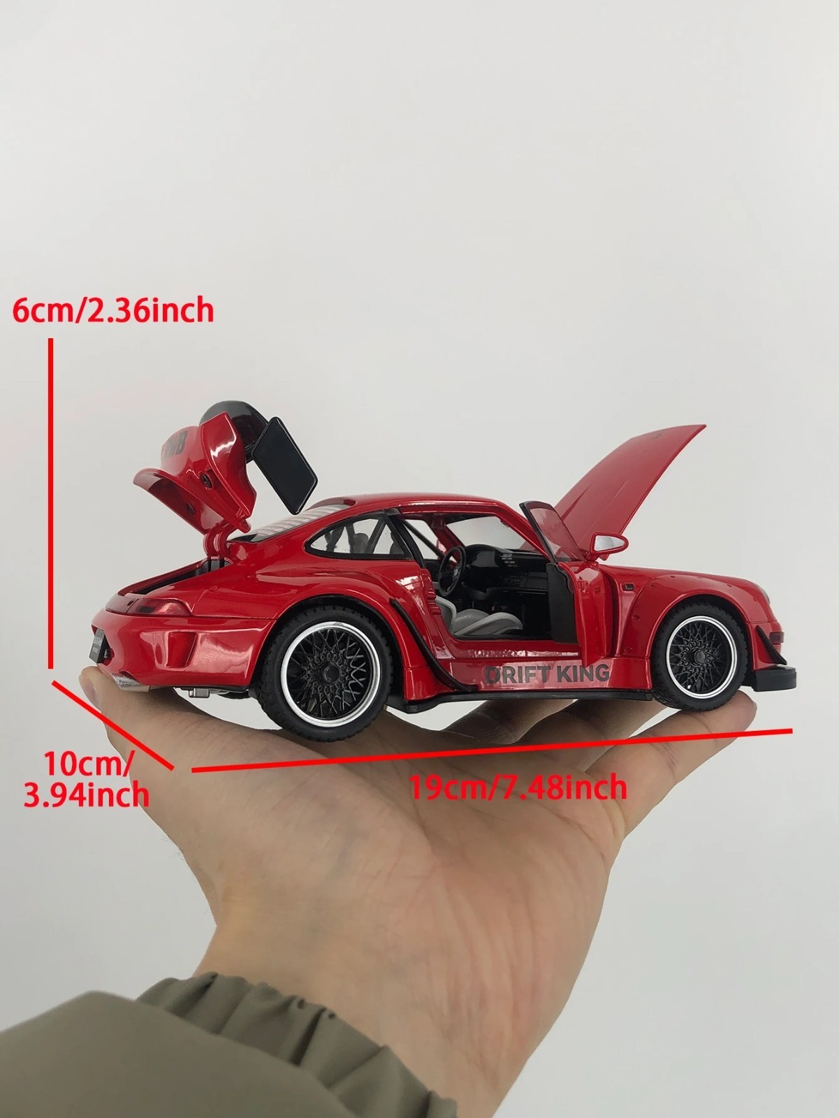 1:22 Porsche RWB 993 Targa 911 Diecast Model Car – Sound Light Pull-Back Toy