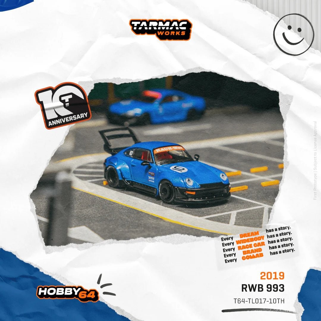 Tarmac Works Hobby64 1/64 RWB 993 Tarmac Works 10th Anniversary