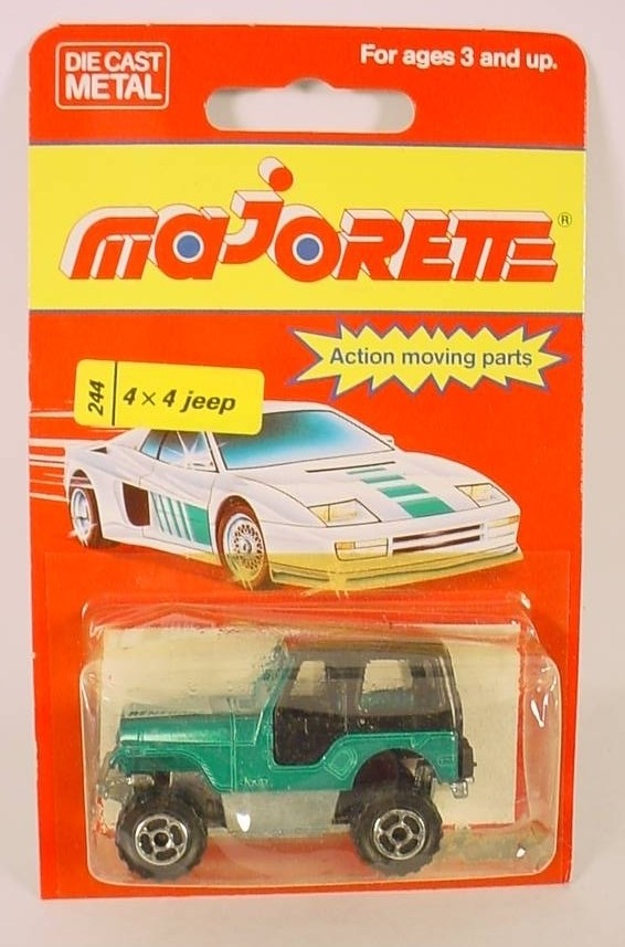 Majorette 200 Series Green JEEP 4×4 Renegade (Black Top/Interior) 1:54 France