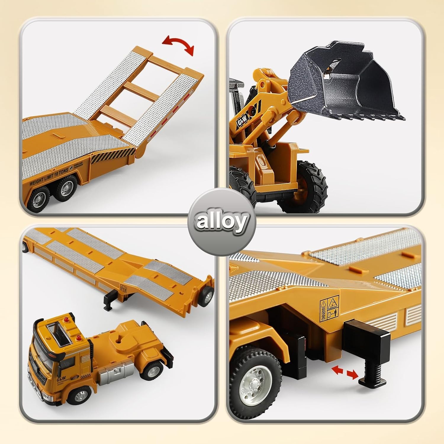 Construction Carrier Trucks Toy Set Alloy Inertia 1:40 1:55 Model Vehicles