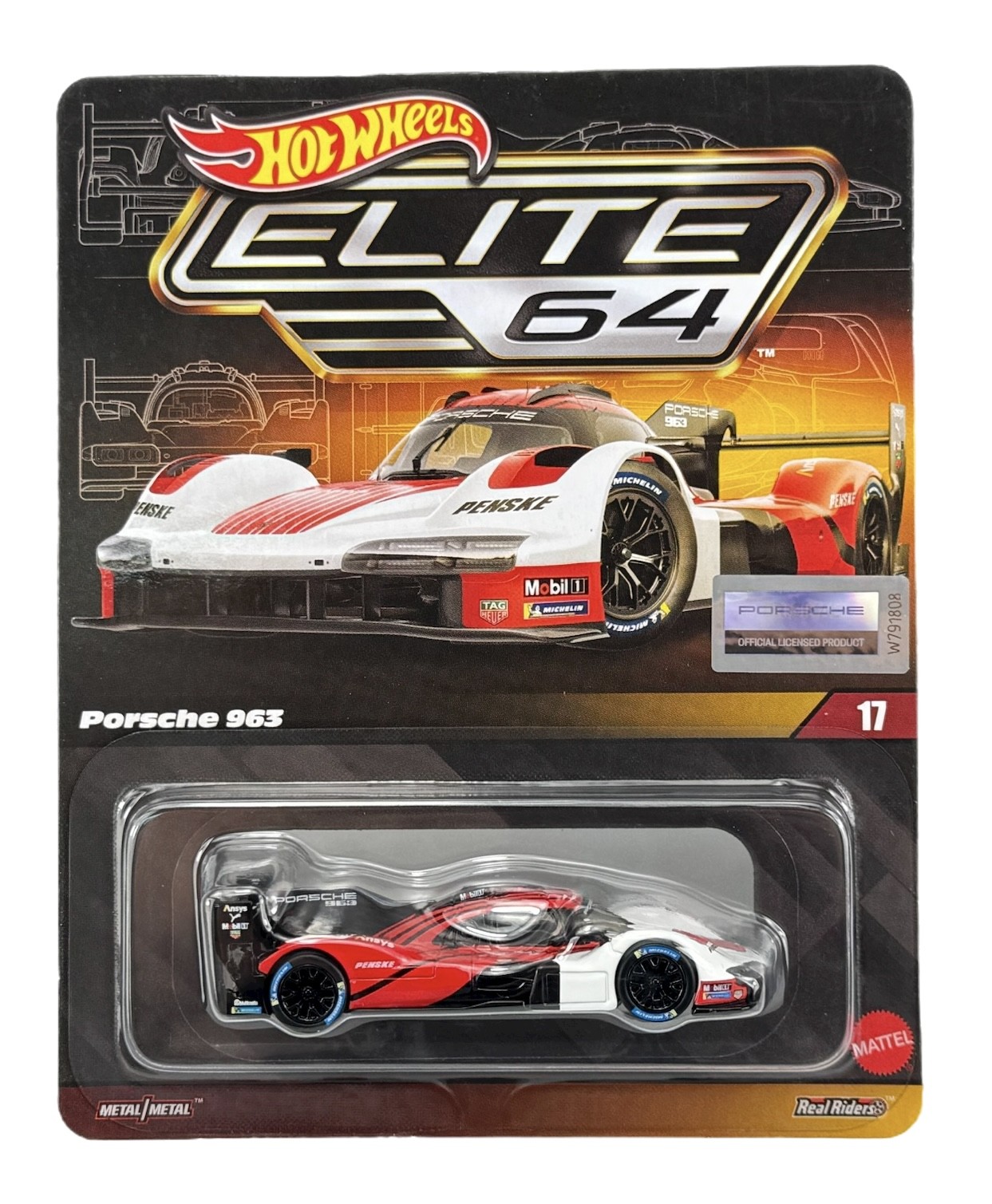 HOT WHEELS ELITE 64 PORSCHE 963 PORSCHE PENSKE JCP46 DIE CAST NEW MODEL