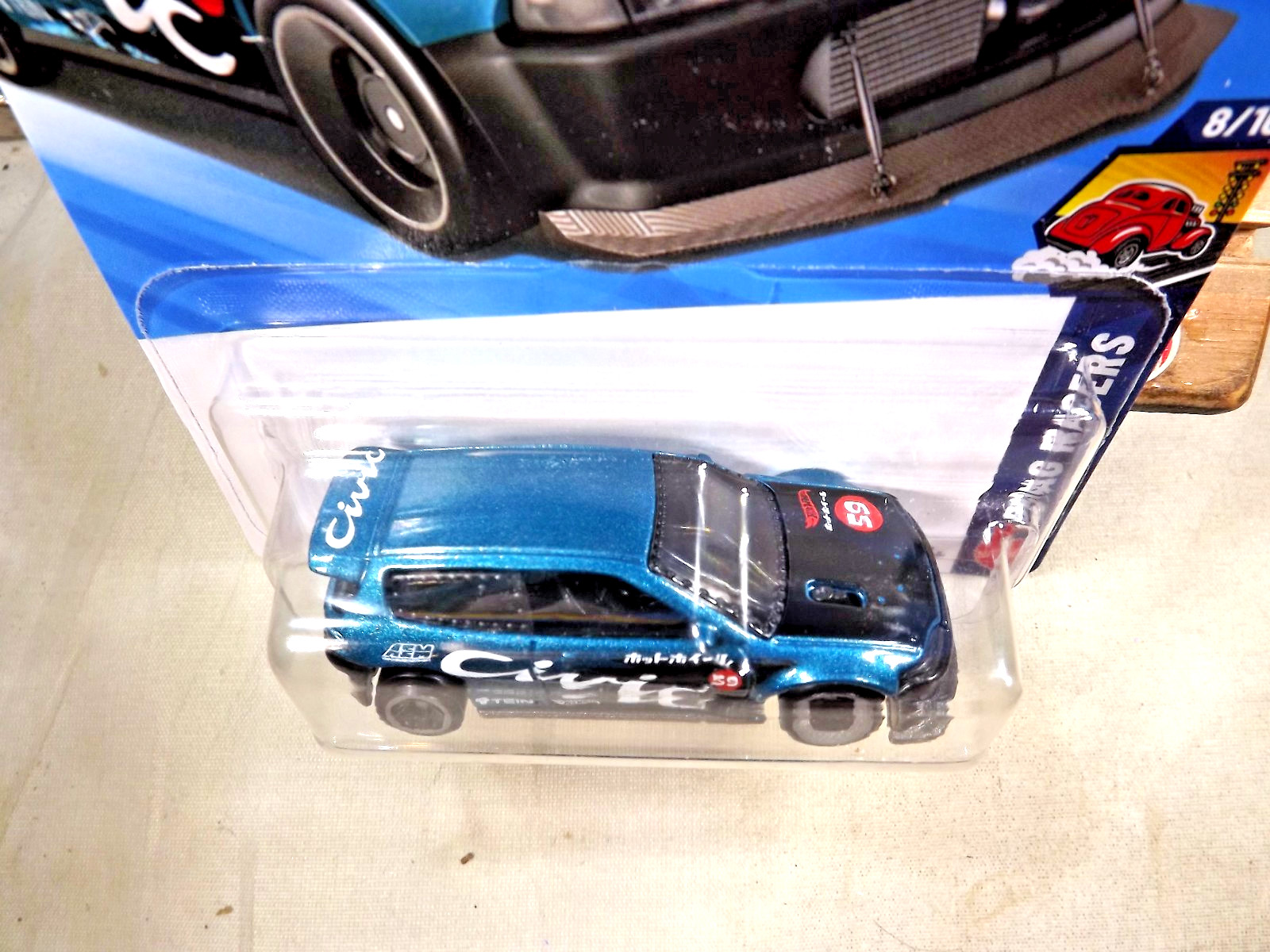 2026 Hot Wheels #159 Drag Racers 8/10 ‘HONDA CIVIC CUSTOM Teal w/Black 5-4 Spoke