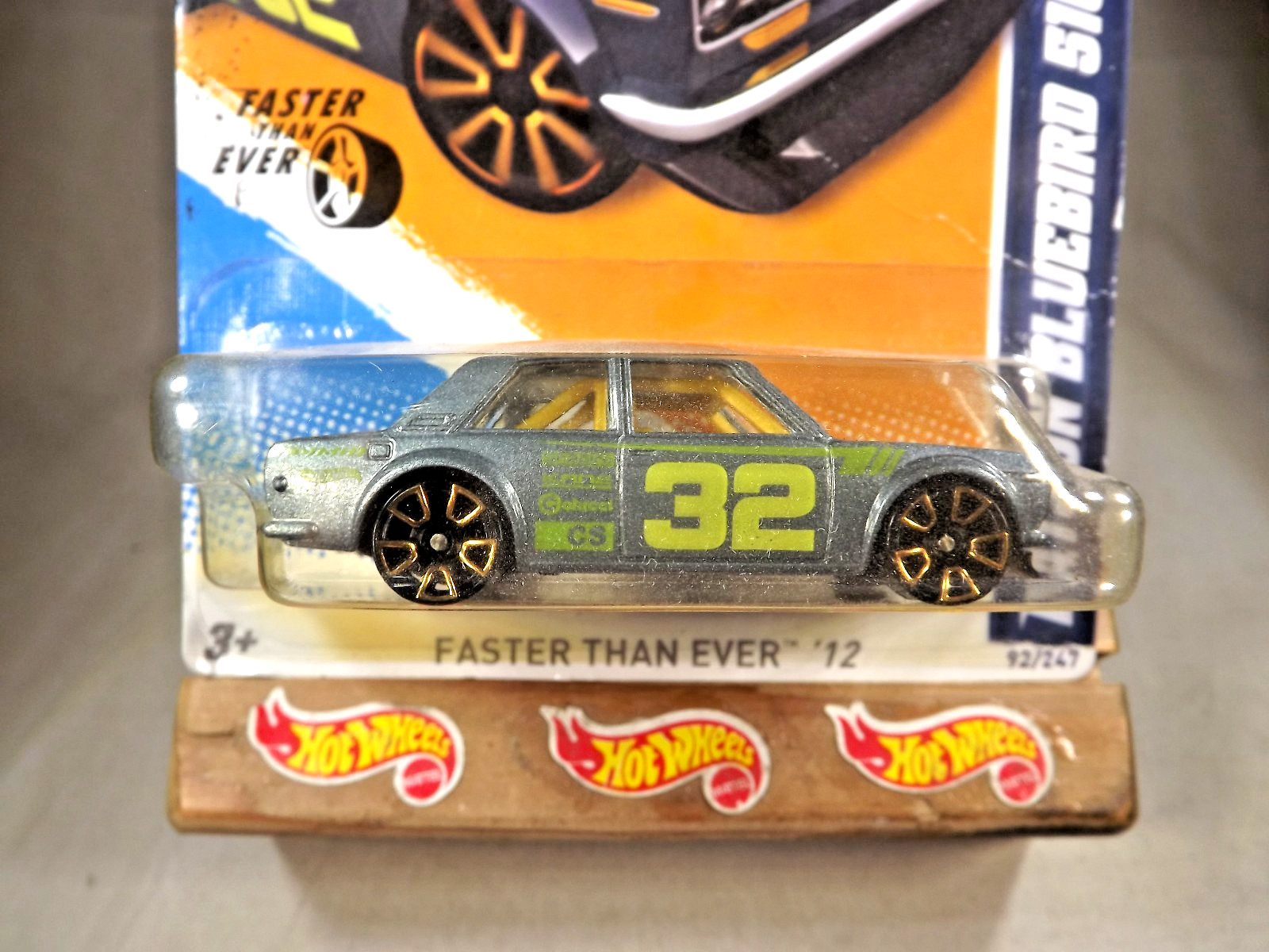 2012 Hot Wheels #92 Faster Than Ever 2/10 DATSUN BLUEBIRD 510 Gray w/GoldTrap5Sp