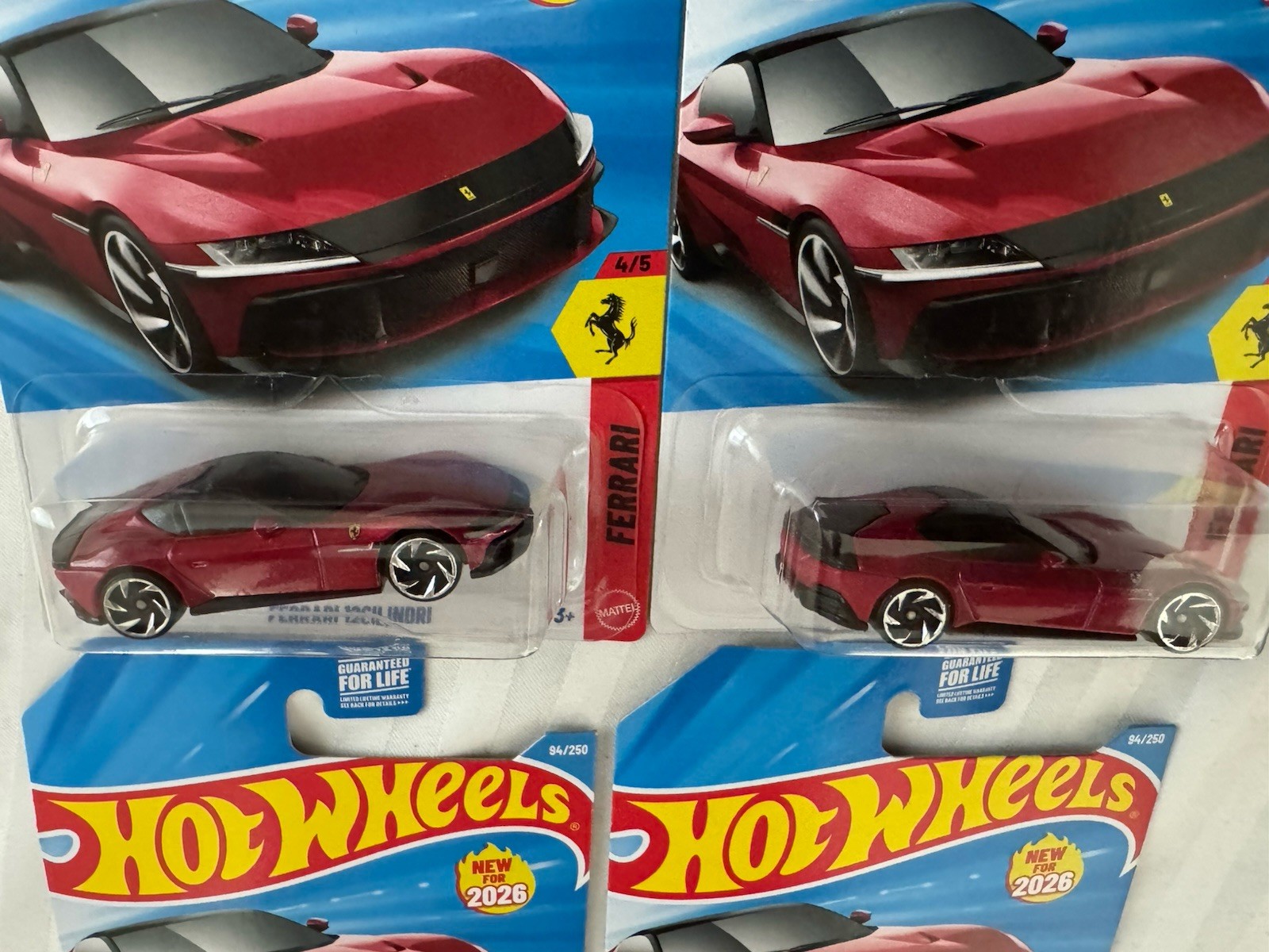 Hot Wheels New 2026 Ferrari Series #94 Ferrari 12Cilindri Dark Red Lot of 4