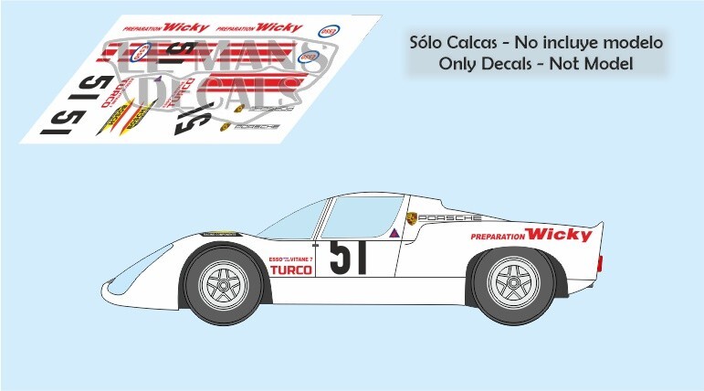 Decals Porsche 907 Le Mans Test 1971 51 1:32 1:43 1:24 1:18 64 87 slot decals