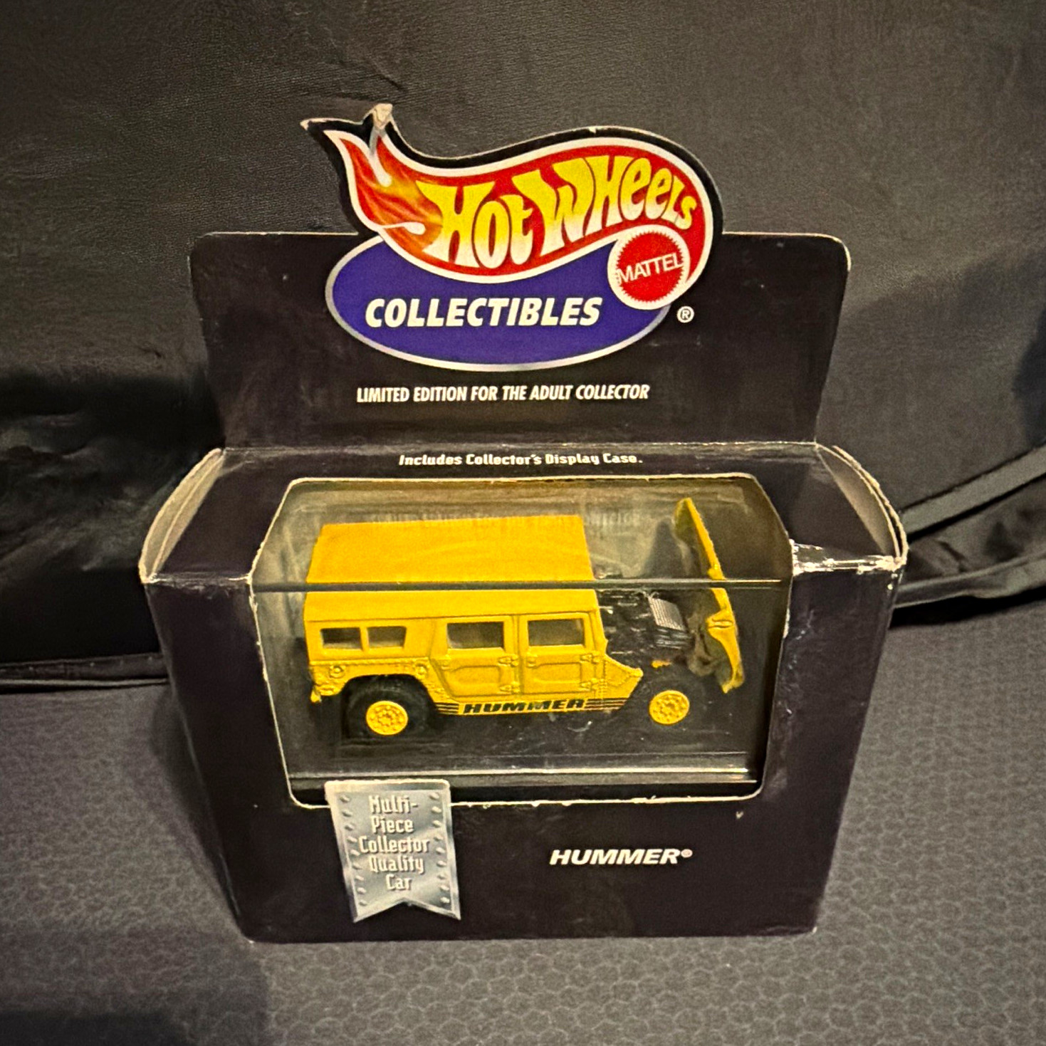 Hot Wheels Collectibles 1992 Hummer HUMMER Military Yellow Diecast 1:64 w/ Case