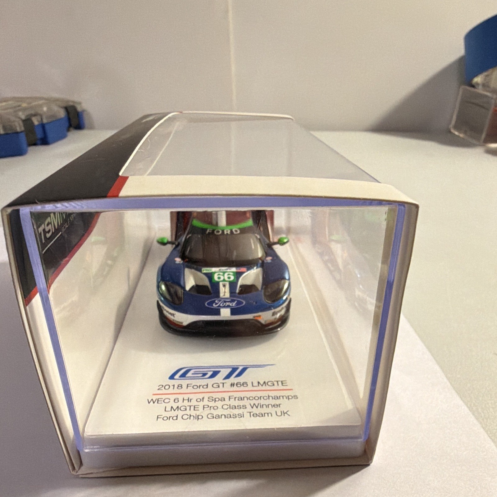 TSM Model 1:43 2018 Ford GT #66 LMGTE WEC 6Hr Spa Diecast w/ Case Stand