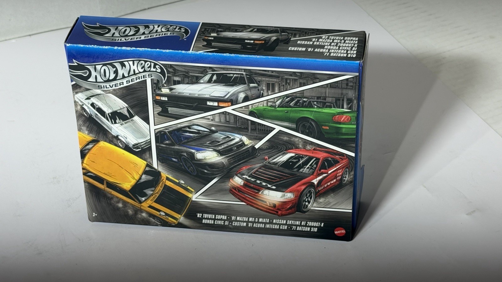 Hot Wheels Silver Series 6 Pack JDM Set Toyota Supra Nissan Skyline Honda Civic