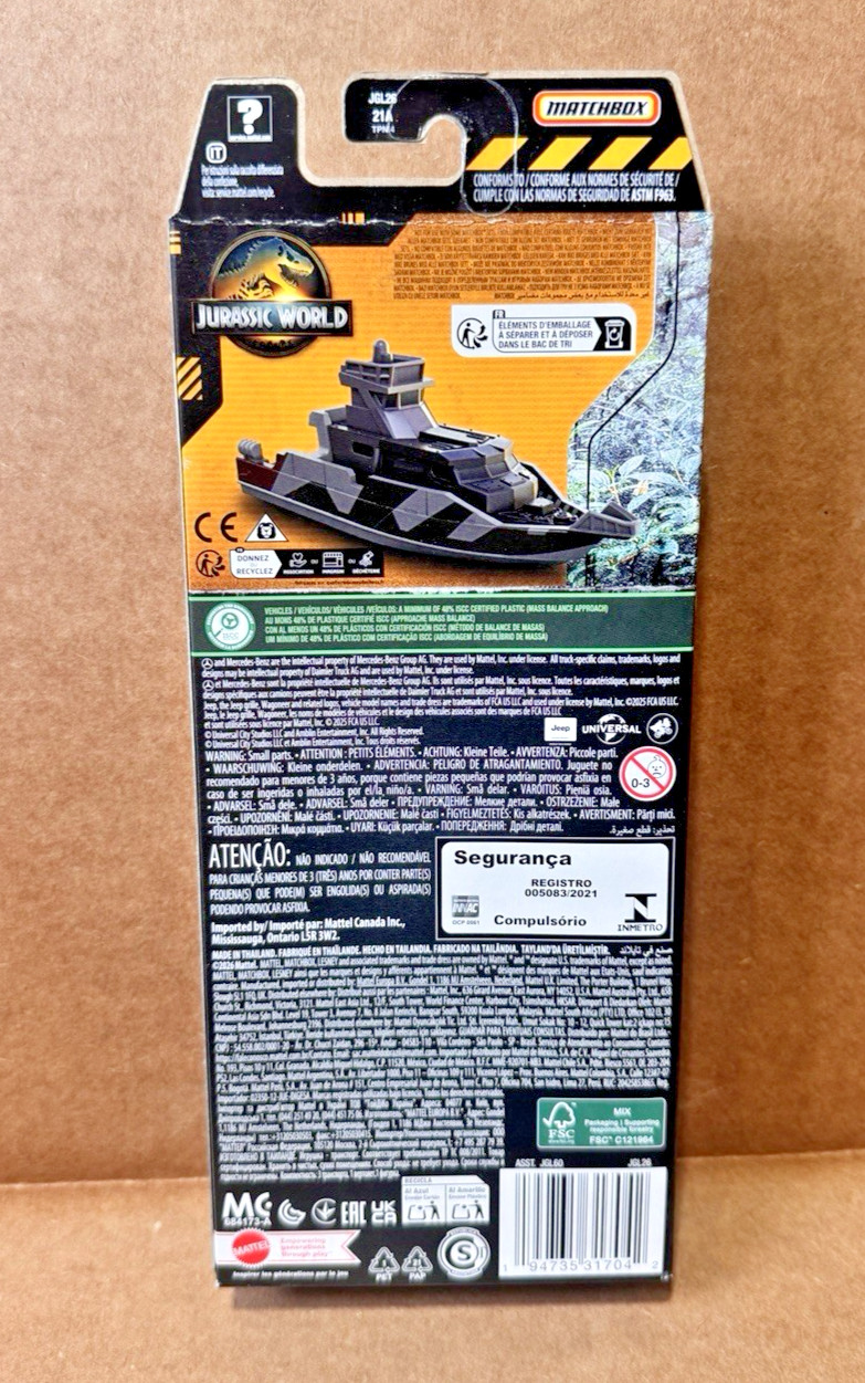 Matchbox Jurassic World 2026 E Case 5-Pack – Complete Set of 5 (JGL60-979E)