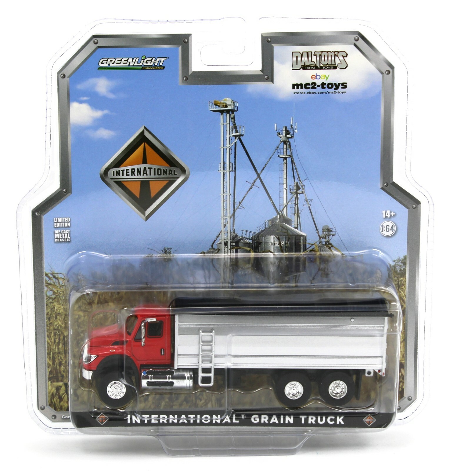 2022 GREENLIGHT 1:64 INTERNATIONAL WORKSTAR *GRAIN TRUCK* Red & Silver *NIP*