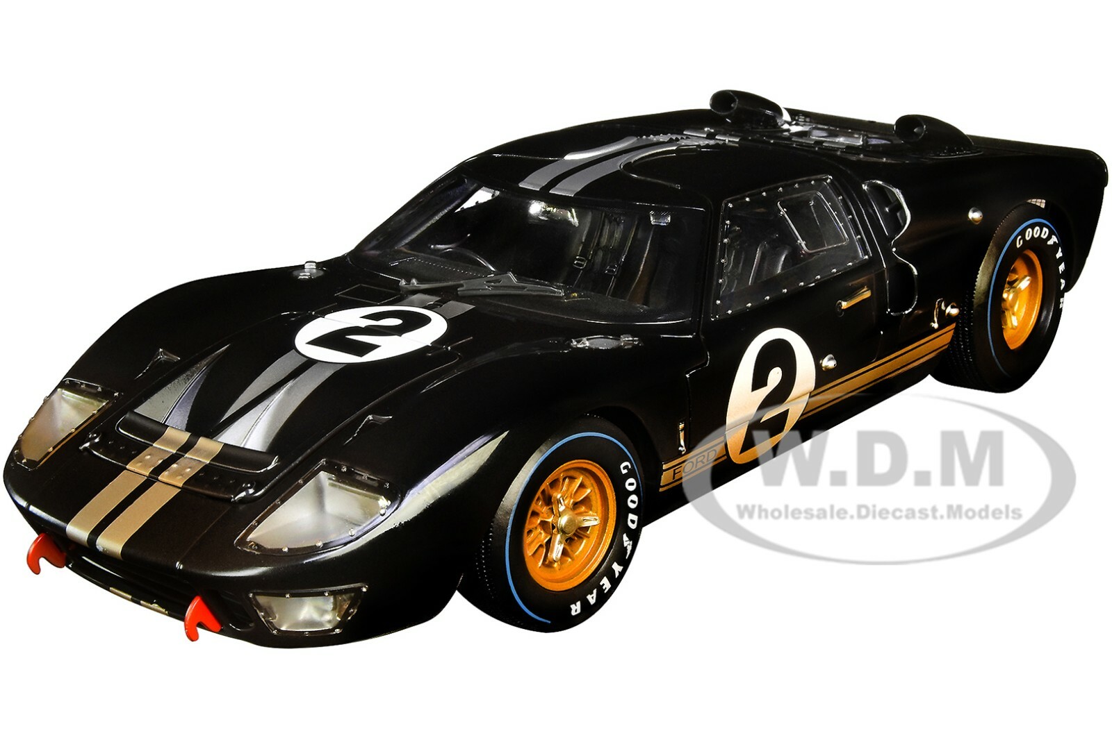1966 FORD GT-40 MK II #2 BLACK AFTER RACE 1/18 DIECAST SHELBY COLLECTIBLES SC431