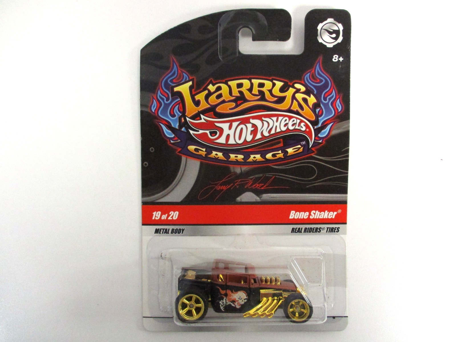 HOT WHEELS – LARRY’S GARAGE – BONE SHAKER CUSTOM RAT ROD PICKUP – REAL RIDERS
