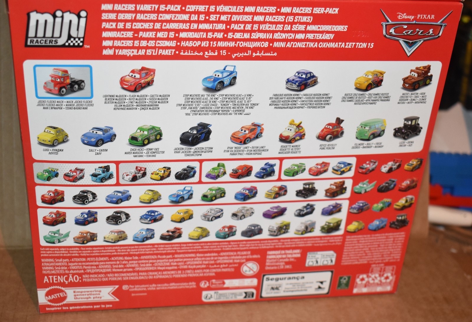 Disney Pixar Cars Mini Racers VARIETY CARLA VELOSO,SALLY,LUIGI, 15 Pack LOT 2NEW