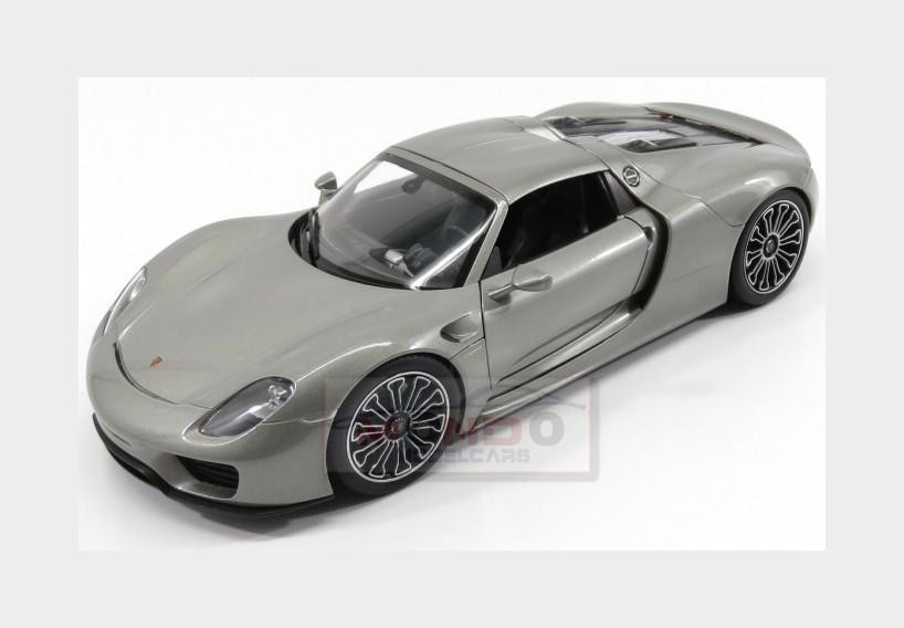 1:18 WELLY Porsche 918 Spider Hard-Top Closed 2015 Grey Met WE18051HGY Model