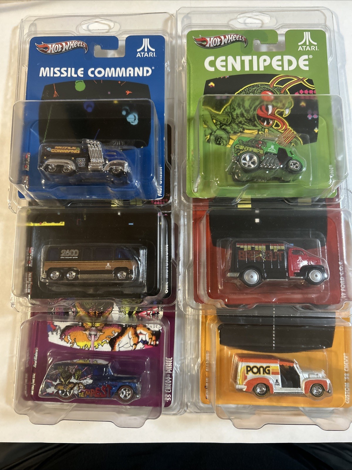 2012 Hot Wheels Pop Culture ATARI – Complete Set Of 6 In Protectos