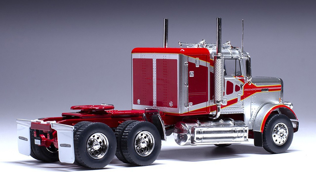 1977 Freightliner FLC 120 64T w/Sleeper Silver/Red in 1:43 scale by IXO