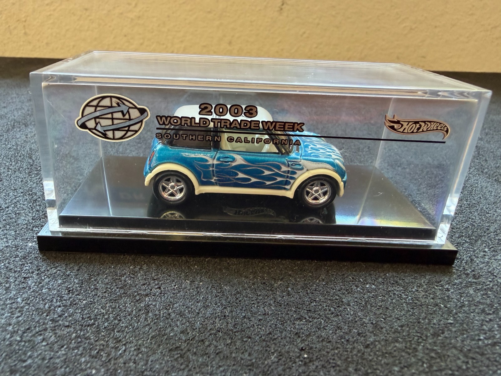 Hot Wheels 2003 World Trade Week SoCal Mini Cooper Promo w/ Case
