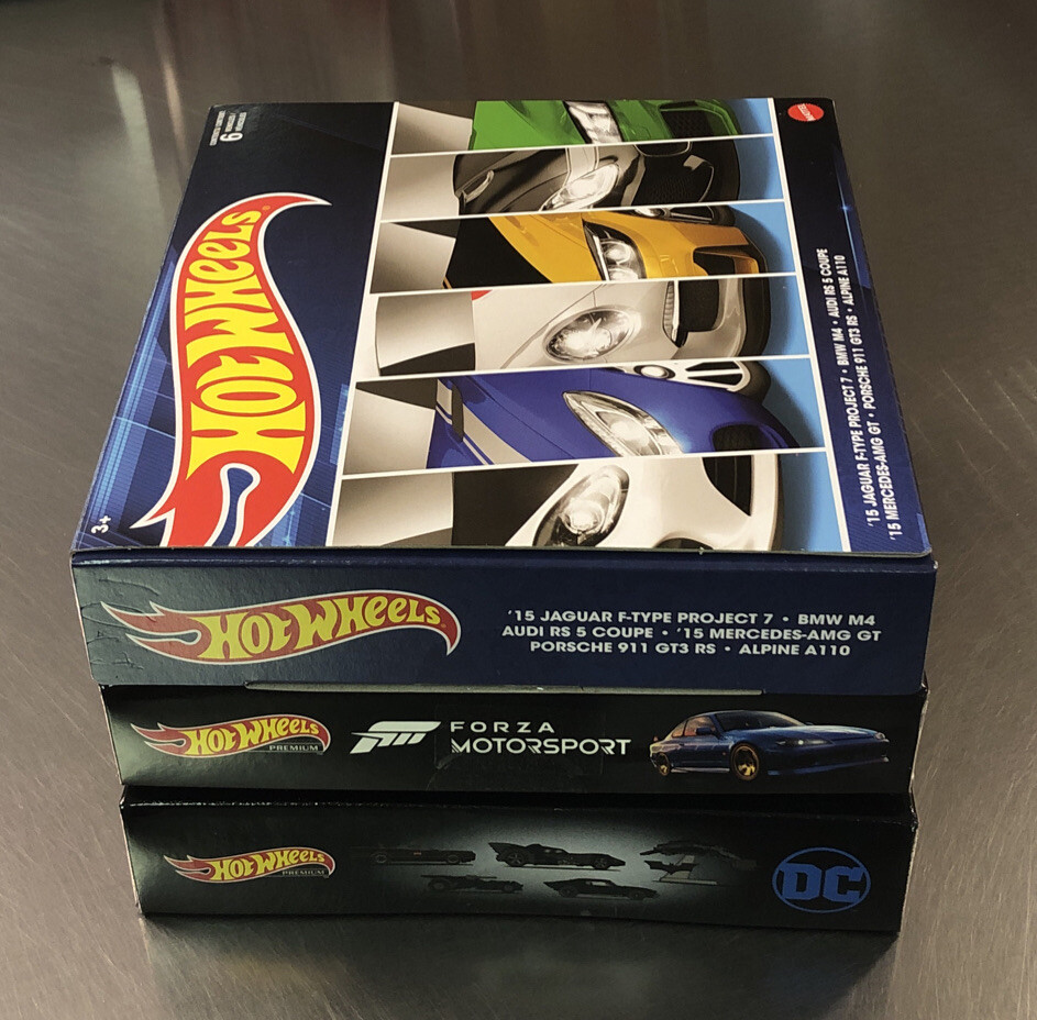 HOT WHEELS FACTORY SEALED COLLECTORS BOX ( LOT OF 3 ) FORZA BATMAN IMPORTS