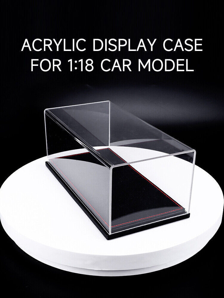 New Acrylic Display case show case With black PU Leather Base For 1/18 Car Model