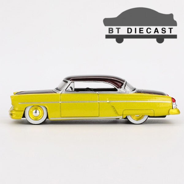 MINI GT 1954 LINCOLN CAPRI CUSTOM HOT ROD 1/64 CAR LIME YELLOW / BLACK MGT00794