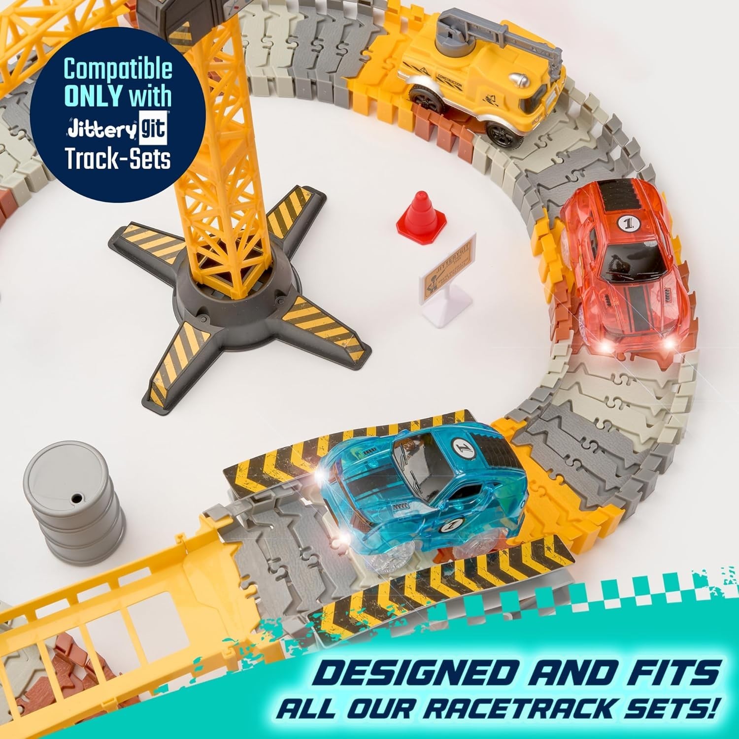 2-Pack Light-Up Racer Cars for Glow Tracks – Perfect Gift for Kids Aged 3-8